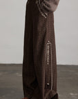 DOINDULGE Structured Embroidered Wide-Leg Trousers