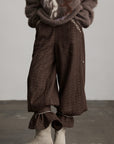 DOINDULGE Structured Embroidered Wide-Leg Trousers