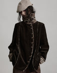 DOINDULGE Structured Corduroy Jacket with Asymmetric Button Line