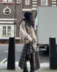 WARDEN EDGE グラフィックプリント付きアシンメトリックチェックパッチワークスカート