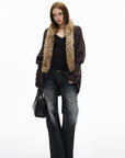 IAMXIAA Faux Fur Trim Knit Cardigan