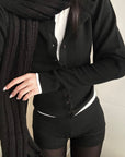 ROVENTE Knit Cardigan & Shorts Set