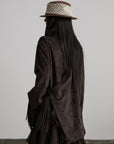 DOINDULGE Asymmetric Fringe-Trim Textured Jacket