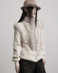 DOINDULGE Faux Fur-Panel Textured Jacket