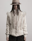 DOINDULGE Faux Fur-Panel Textured Jacket