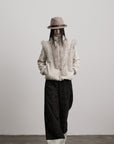 DOINDULGE Faux Fur-Panel Textured Jacket