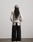 DOINDULGE Faux Fur-Panel Textured Jacket
