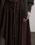DOINDULGE Layered Asymmetric Skirt with Braided Rope Detail