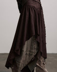 DOINDULGE Layered Asymmetric Skirt with Braided Rope Detail