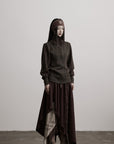 DOINDULGE Layered Asymmetric Skirt with Braided Rope Detail