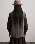 DOINDULGE Textured Wool Vest with Asymmetric Panels and Hand-Tied Toggle Details