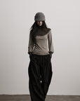DOINDULGE Contrast-Panel Structured Long Sleeve Top
