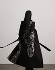 DOINDULGE Embroidered Asymmetric Long Coat