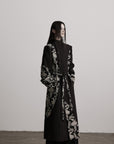 DOINDULGE Embroidered Asymmetric Long Coat