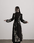 DOINDULGE Embroidered Asymmetric Long Coat