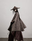 DOINDULGE Textured Jacquard Fringe Cloak