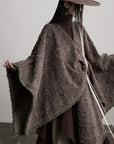 DOINDULGE Textured Jacquard Fringe Cloak