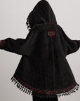 DOINDULGE Embroidered Hooded Cloak Jacket