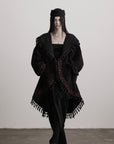 DOINDULGE Embroidered Hooded Cloak Jacket