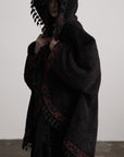 DOINDULGE Embroidered Hooded Cloak Jacket