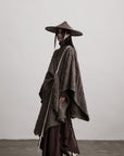 DOINDULGE Textured Jacquard Fringe Cloak