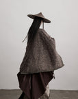 DOINDULGE Textured Jacquard Fringe Cloak