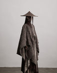 DOINDULGE Textured Jacquard Fringe Cloak