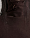 DOINDULGE Beaded Contour High-Neck Top