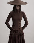 DOINDULGE Beaded Contour High-Neck Top