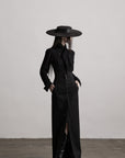 DOINDULGE High-Waist Structured Maxi Skirt with Contrast Hem