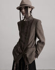 DOINDULGE Asymmetric Wool-Blend Structured Jacket