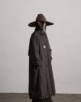 DOINDULGE Crinkled Long Coat with Contrast Inner Panel