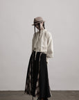 DOINDULGE Textured Gathered Sleeve Blouse