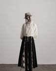 DOINDULGE Textured Gathered Sleeve Blouse