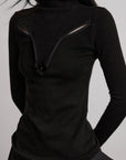 DOINDULGE Cutout Detail Stretch Knit Top