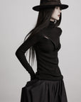 DOINDULGE Cutout Detail Stretch Knit Top