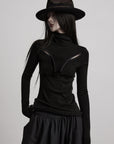 DOINDULGE Cutout Detail Stretch Knit Top