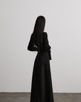 DOINDULGE Structured Contrast Panel High-Neck Dress