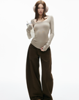 IAMXIAA Relaxed Wide Leg Casual Pants
