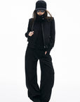IAMXIAA Ribbed Wide Leg Casual Pants