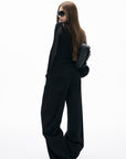 IAMXIAA Ribbed Wide Leg Casual Pants