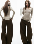 IAMXIAA Relaxed Wide Leg Casual Pants