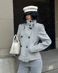 ROVENTE Structured High-Neck Wool Jacket