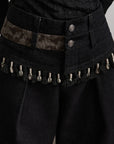 DOINDULGE Shell-Trimmed Wide-Leg Trousers