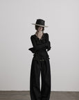 DOINDULGE Textured Ruched Deconstructed Long Sleeve T-Shirt