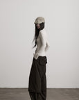 DOINDULGE Layered Pinstripe Wide-Leg Trousers
