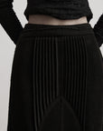 DOINDULGE Asymmetrical Pleated Long Skirt