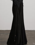DOINDULGE Asymmetrical Pleated Long Skirt