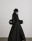 DOINDULGE Deconstructed High-Neck Balloon Sleeve Long Coat