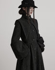 DOINDULGE Deconstructed High-Neck Balloon Sleeve Long Coat